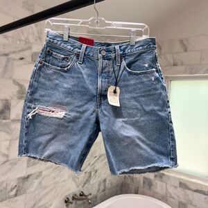 Levi's Light Blue High-Rise Denim Shorts